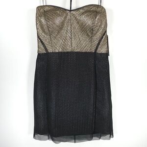NWT‎ PHOEBE by KAY UNGER WOOL Blend Strapless Metallic Dress 62D0280 Size 16